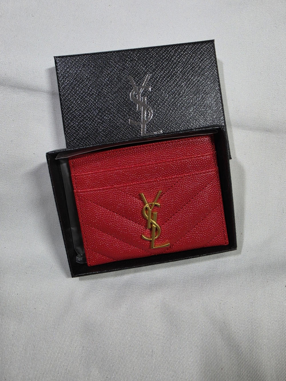 Elegant Classy Red Leather Card Holder